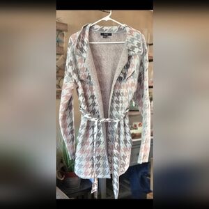 🔥🔥2 For $5 Clearance Love Ever After Houndstooth Cardigan - Pink and Gray🔥🔥